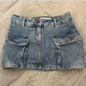 Garage Denim Cargo Mini Skort | XS